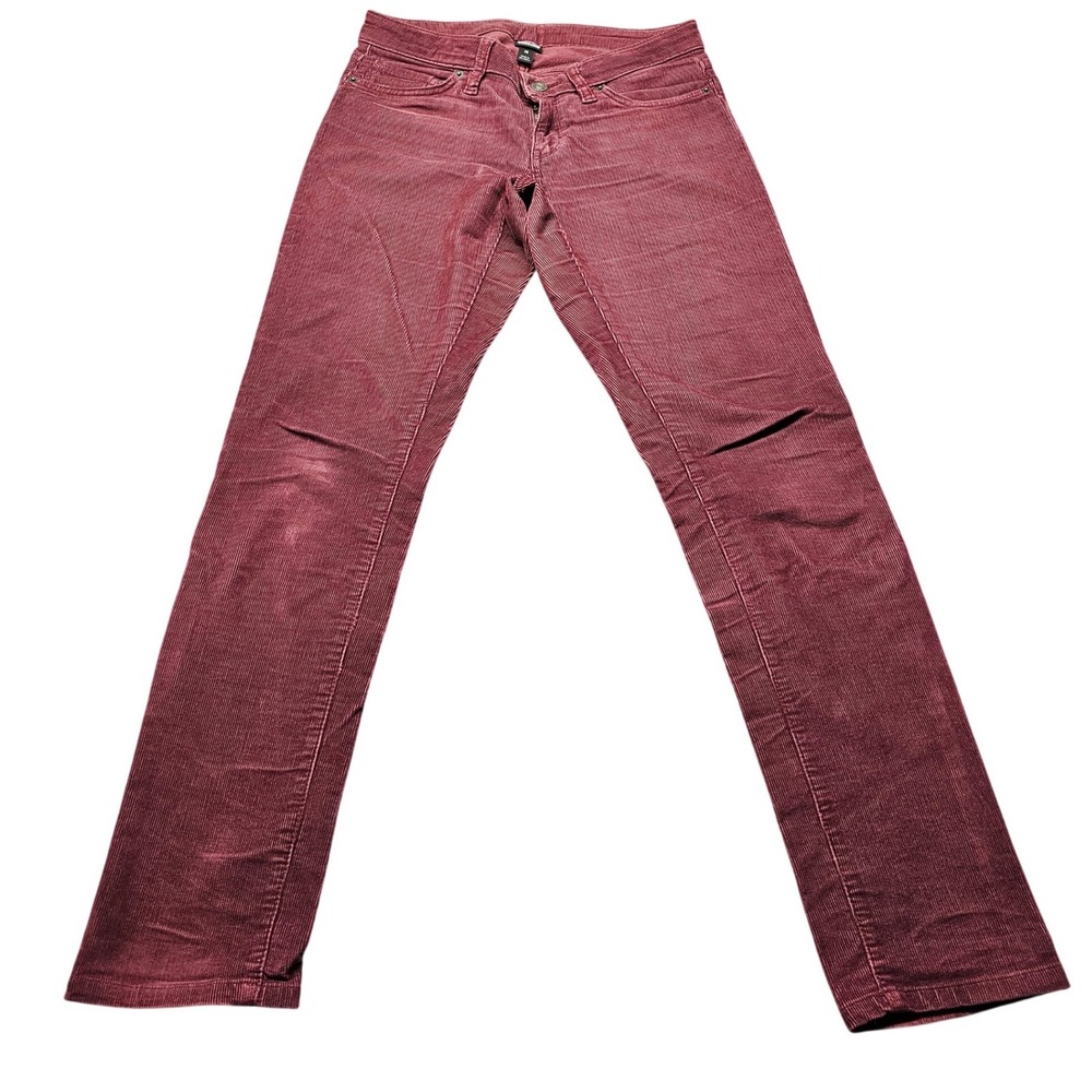 Patagonia Corduroy Pants Women Size 26 Burgundy Organic Cotton Slim Fit Mid Rise